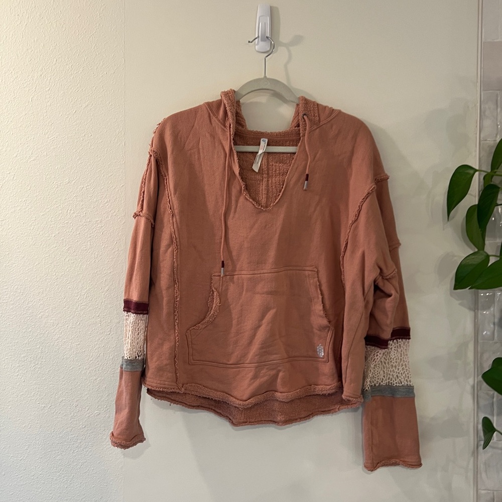 Free People Hoodie with Knit Accents